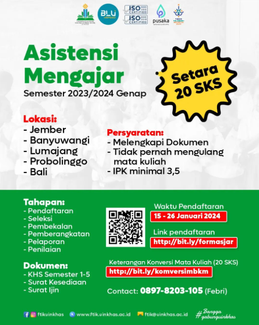 Asistensi Mengajar Semester Genap 2023/2024