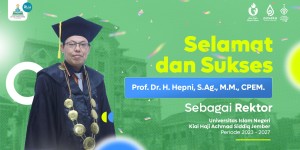 Selamat atas pelantikan Prof. Dr. H. Hepni, S.Ag., M.M., CPEM. sebagai Rektor masa jabatan 2023-2027