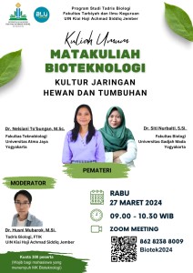 Kuliah Umum Bioteknologi Kultur Jaringan Hewan dan Tumbuhan